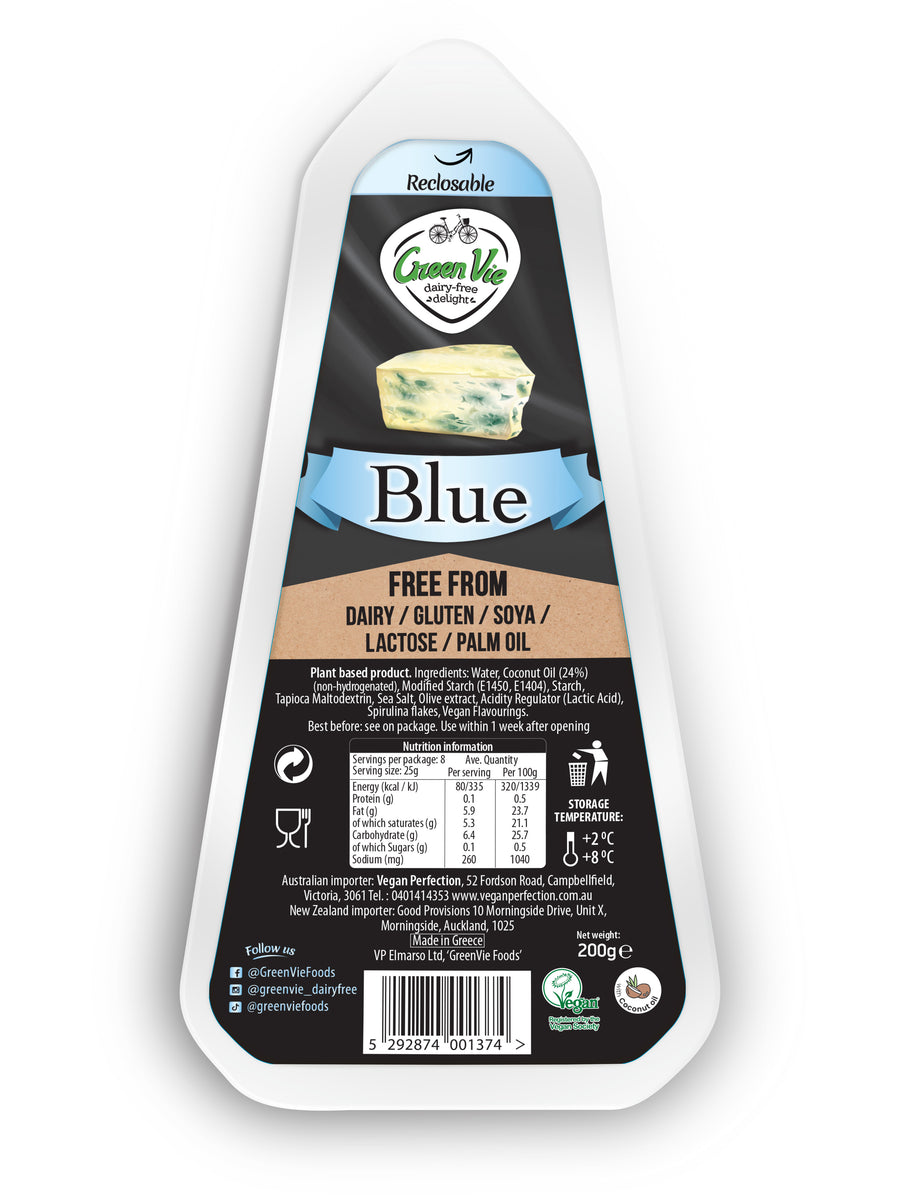 GREEN VIE BLUE STYLE CHEESE WEDGE 200G Vegan Perfection Retail