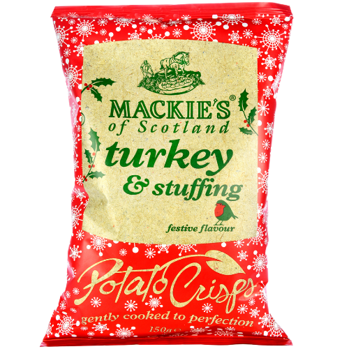 Mackie’s Turkey & Stuffing Festive Crisps Vegan Perfection Retail